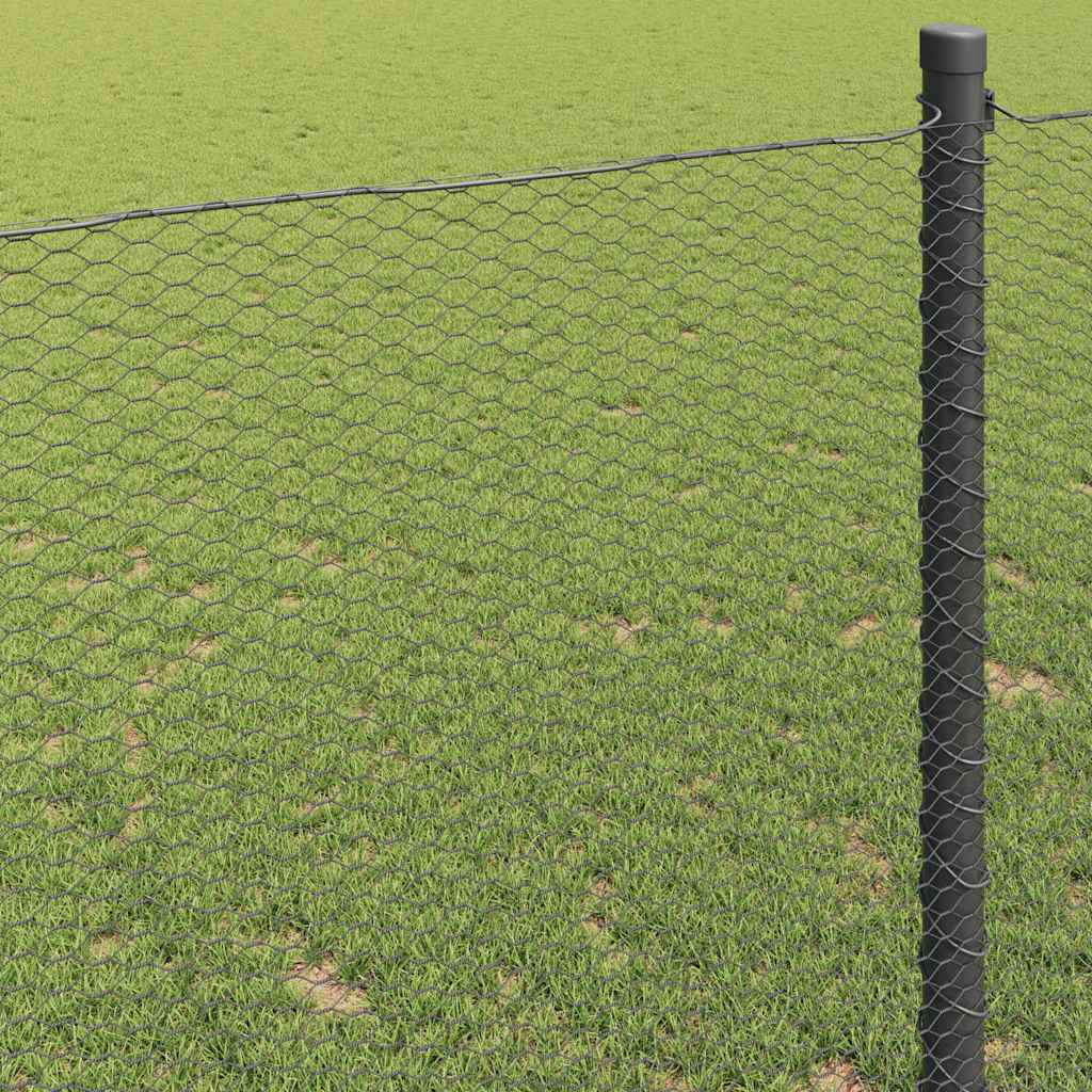 vidaXL Hexagonzaun Grau 1,4 x 50 m PVC