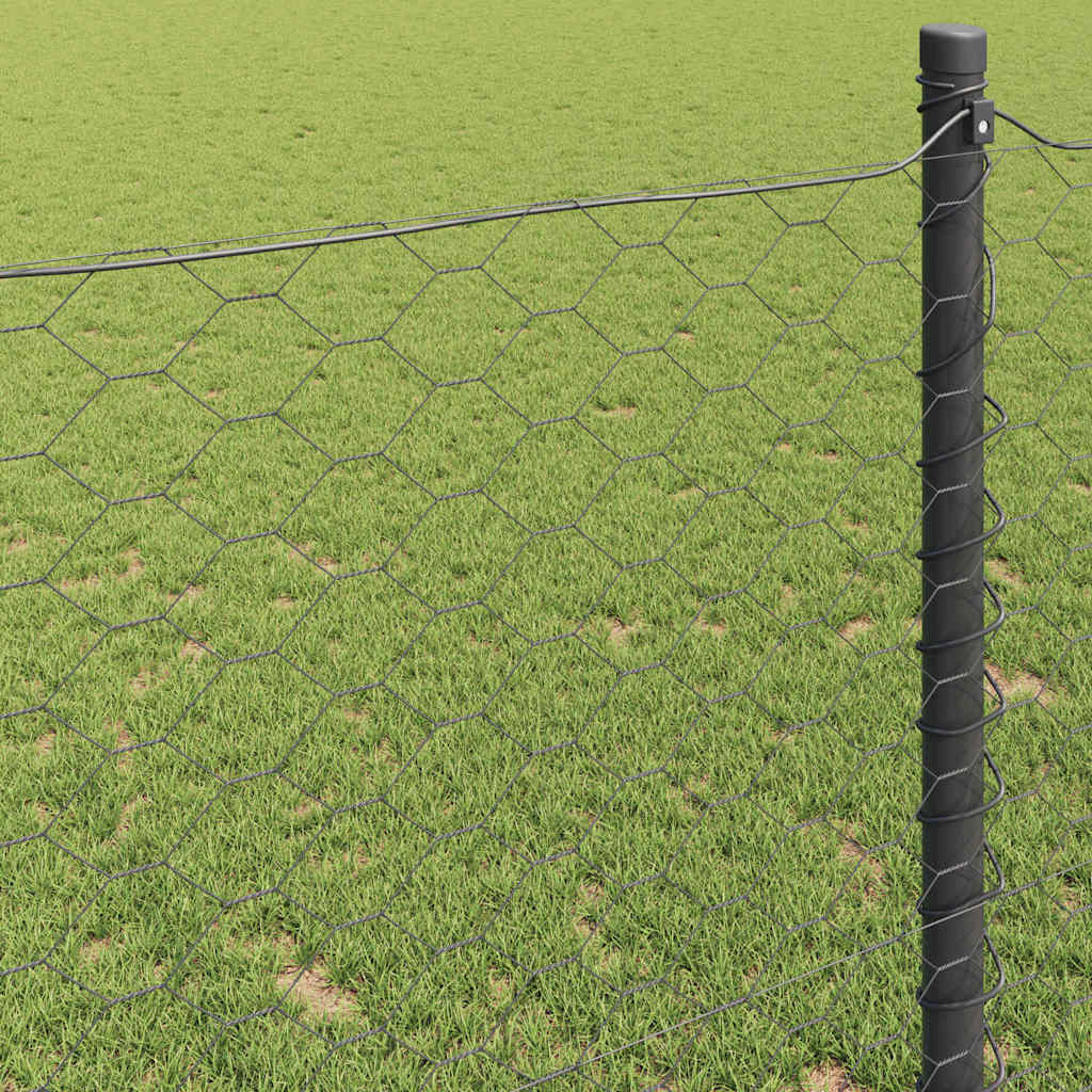 Hexagonzaun Grau 1,6 x 50 m PVC