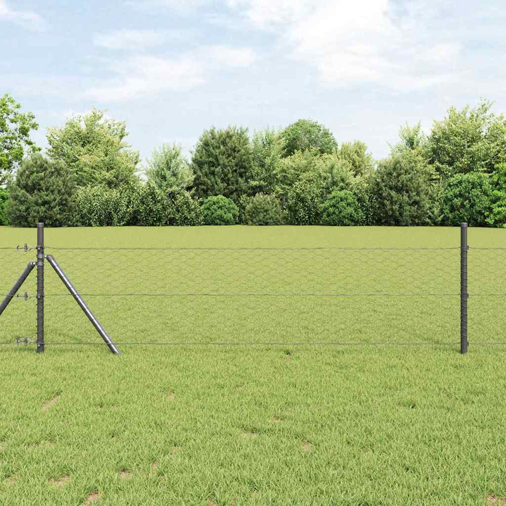vidaXL Hexagonzaun Grau 0,5 x 100 m PVC