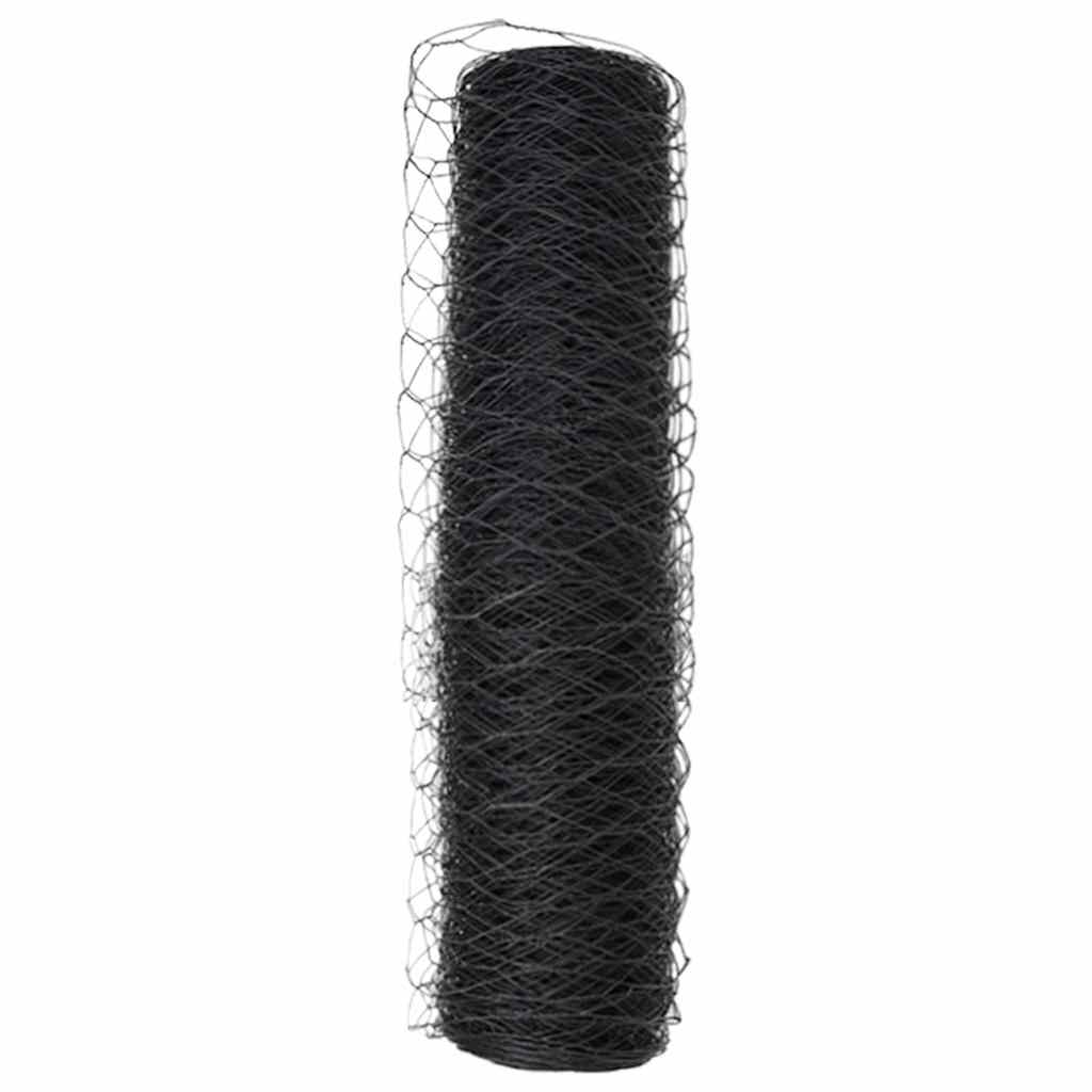 vidaXL Hexagonzaun Grau 0,5 x 100 m PVC
