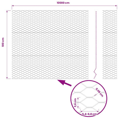 vidaXL Hexagonzaun Grau 1 x 100 m PVC