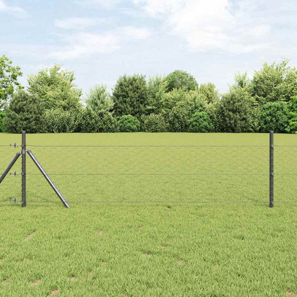 vidaXL Hexagonzaun Grau 1 x 100 m PVC