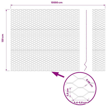 vidaXL Hexagonzaun Grau 1,2 x 100 m PVC