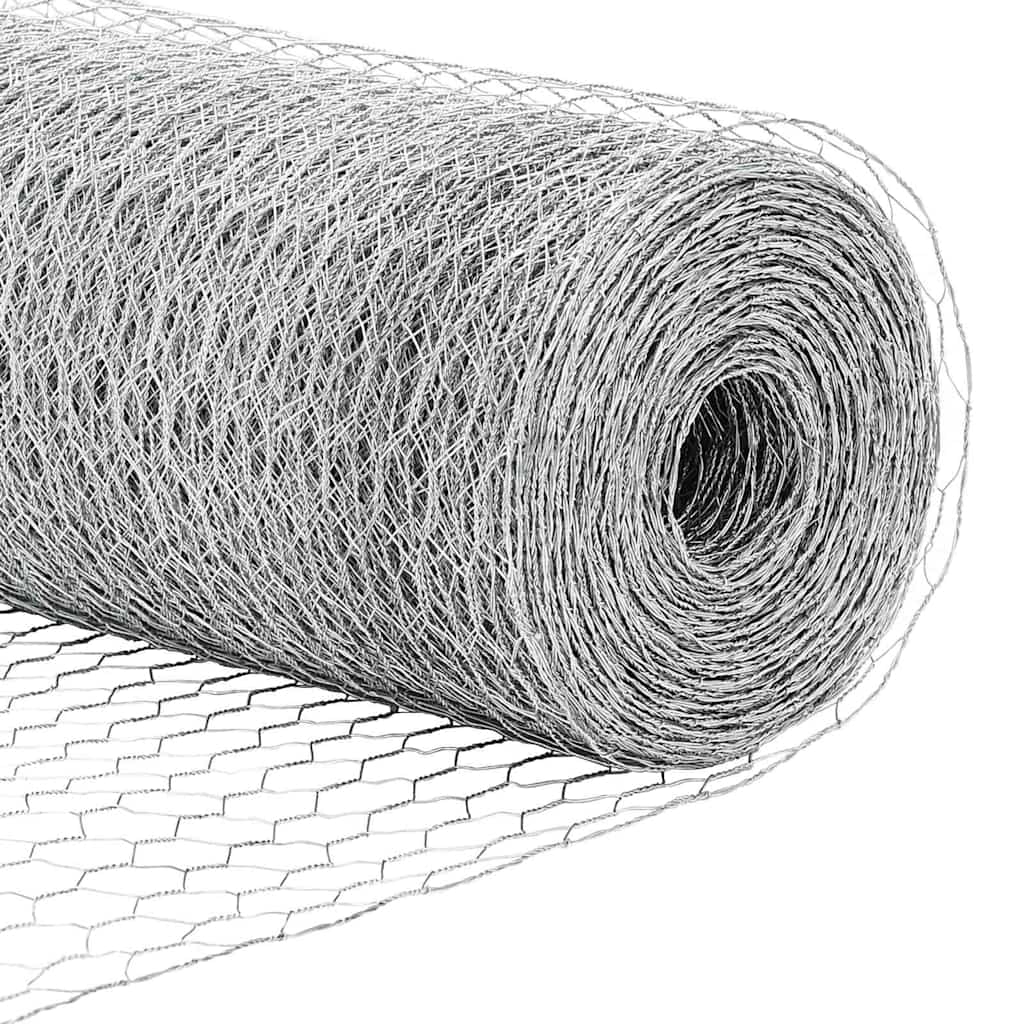 vidaXL Hexagonzaun Silber 0,4 x 10 m Verzinkter Stahl