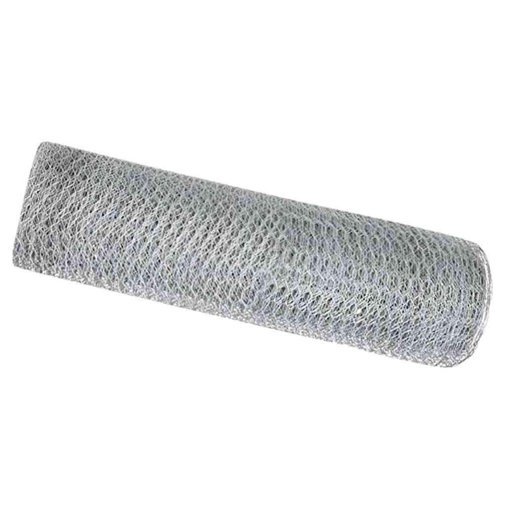 vidaXL Hexagonzaun Silber 0,4 x 10 m Verzinkter Stahl