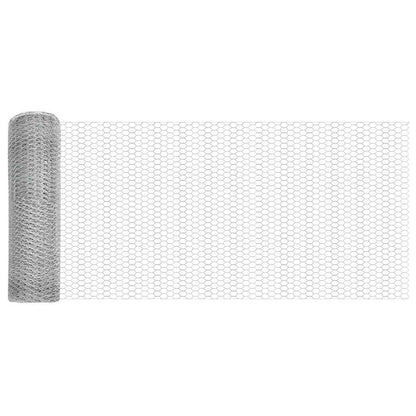 vidaXL Hexagonzaun Silber 0,5 x 10 m Verzinkter Stahl