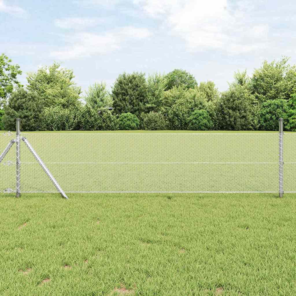 vidaXL Clôture hexagonale argentée 0,5 x 10 m Acier galvanisé