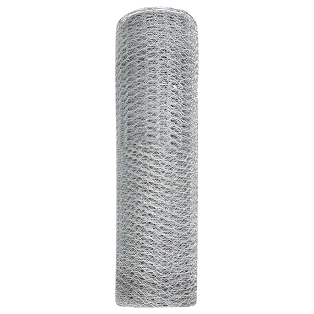 vidaXL Clôture hexagonale argentée 0,5 x 10 m Acier galvanisé