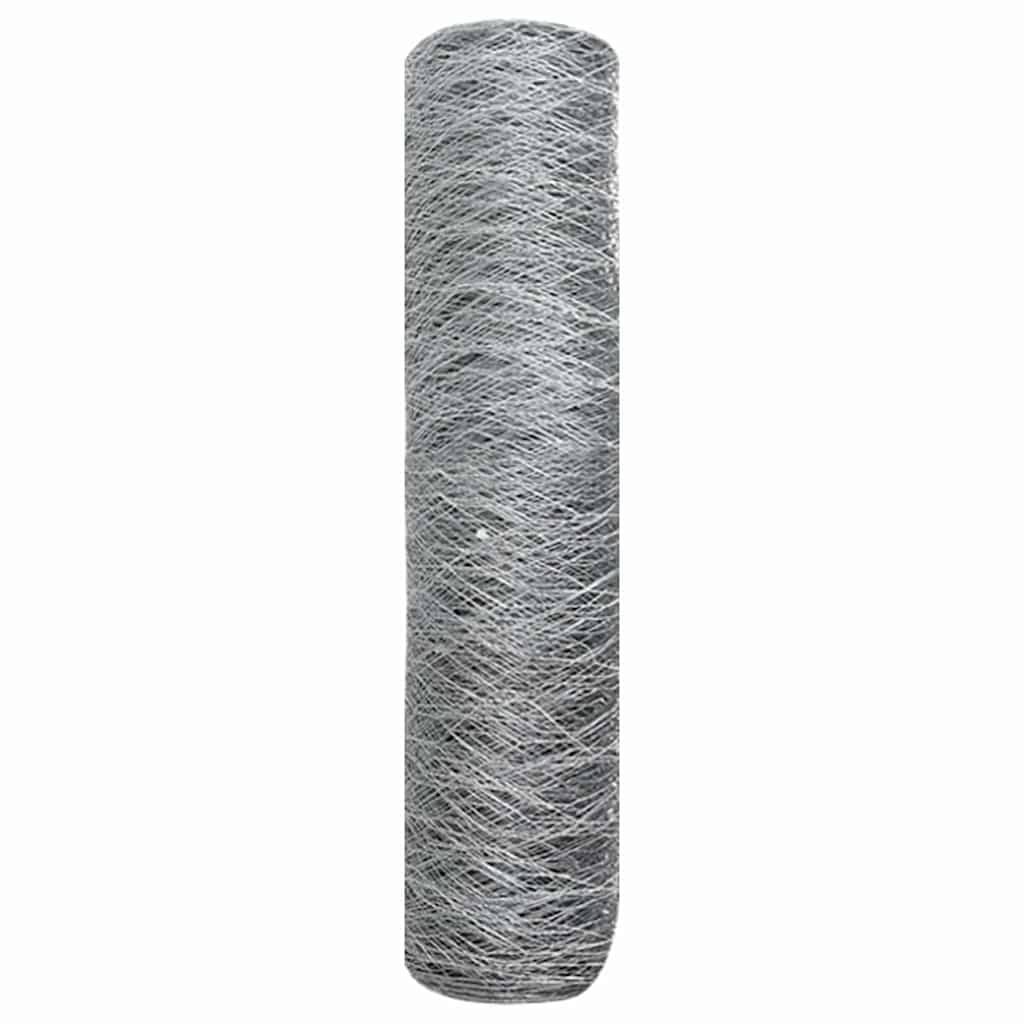vidaXL Hexagonzaun Silber 0,5 x 10 m Verzinkter Stahl