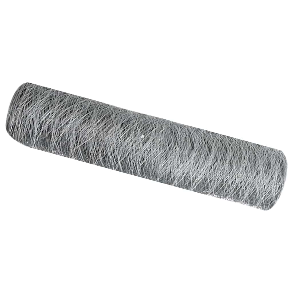 vidaXL Hexagonzaun Silber 0,5 x 10 m Verzinkter Stahl