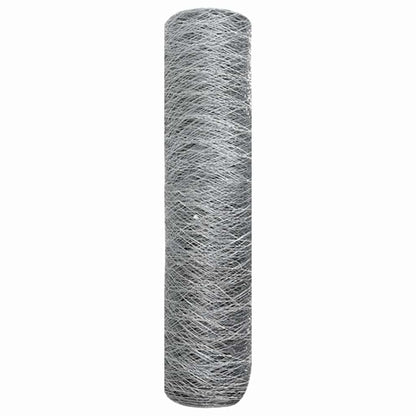 vidaXL Hexagonzaun Silber 0,5 x 10 m Verzinkter Stahl
