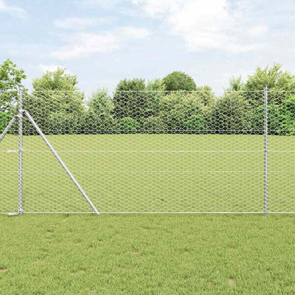 vidaXL Hexagonzaun Silber 1 x 10 m Verzinkter Stahl