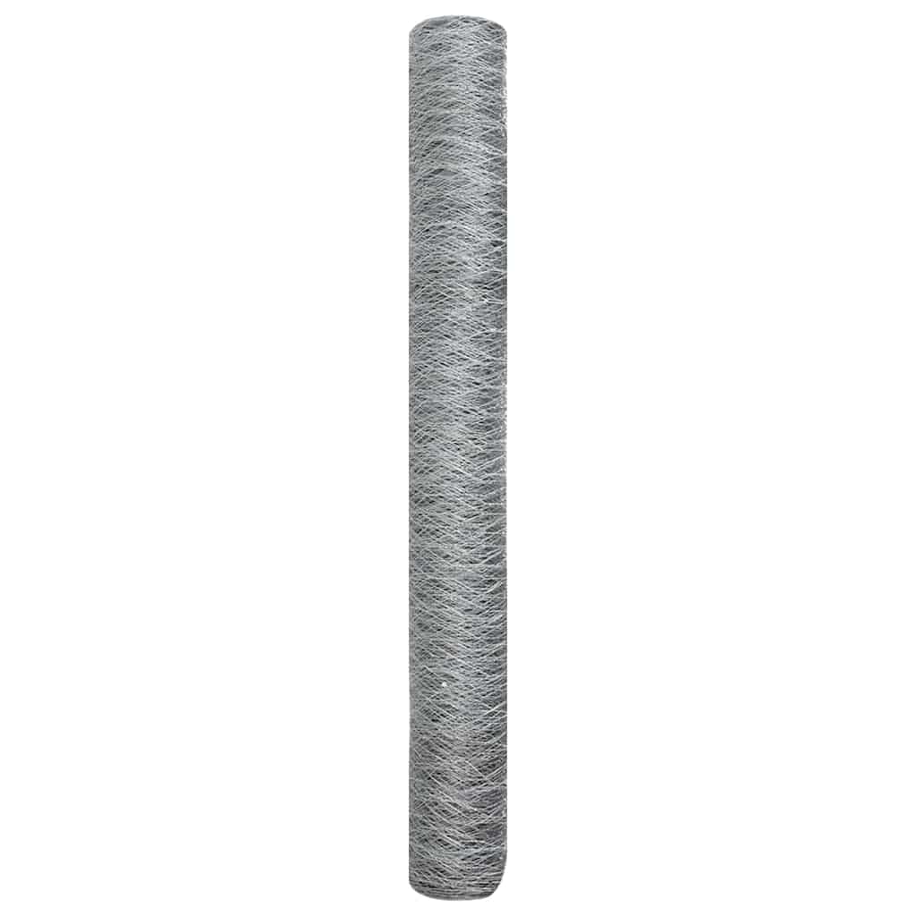 vidaXL Hexagonzaun Silber 1 x 10 m Verzinkter Stahl