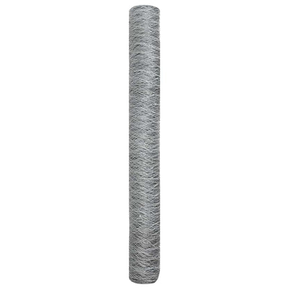 vidaXL Hexagonzaun Silber 1 x 10 m Verzinkter Stahl