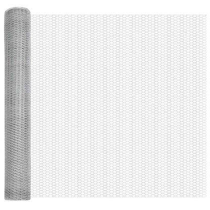 vidaXL Hexagonzaun Silber 1,4 x 10 m Verzinkter Stahl