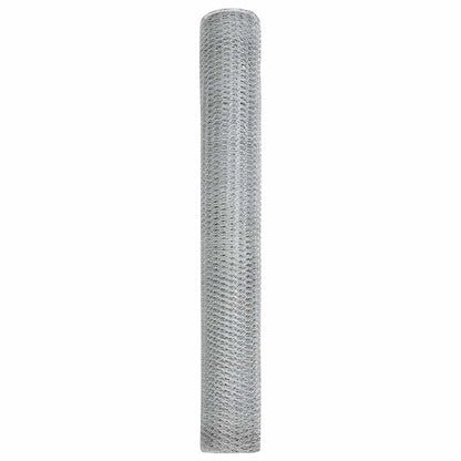 vidaXL Hexagonzaun Silber 1,4 x 10 m Verzinkter Stahl