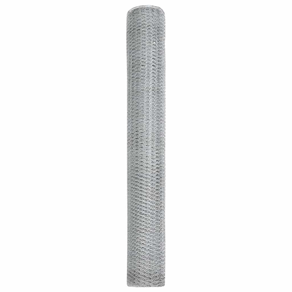 vidaXL Hexagonzaun Silber 1,4 x 10 m Verzinkter Stahl