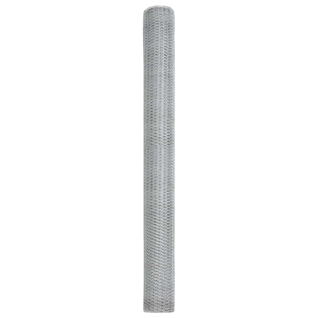vidaXL Hexagonzaun Silber 1,5 x 10 m Verzinkter Stahl
