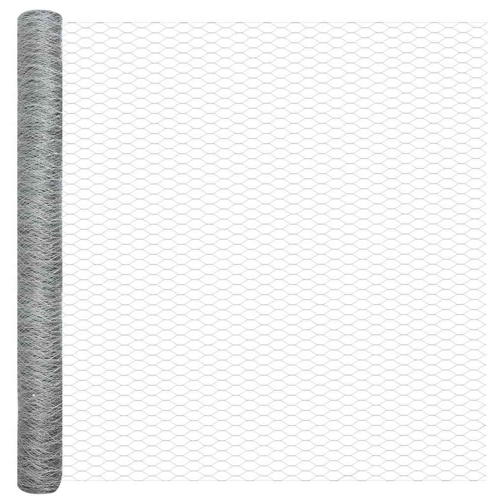 vidaXL Hexagonzaun Silber 1,5 x 10 m Verzinkter Stahl