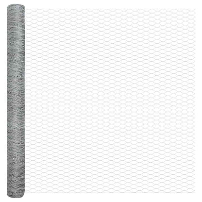 vidaXL Hexagonzaun Silber 1,5 x 10 m Verzinkter Stahl