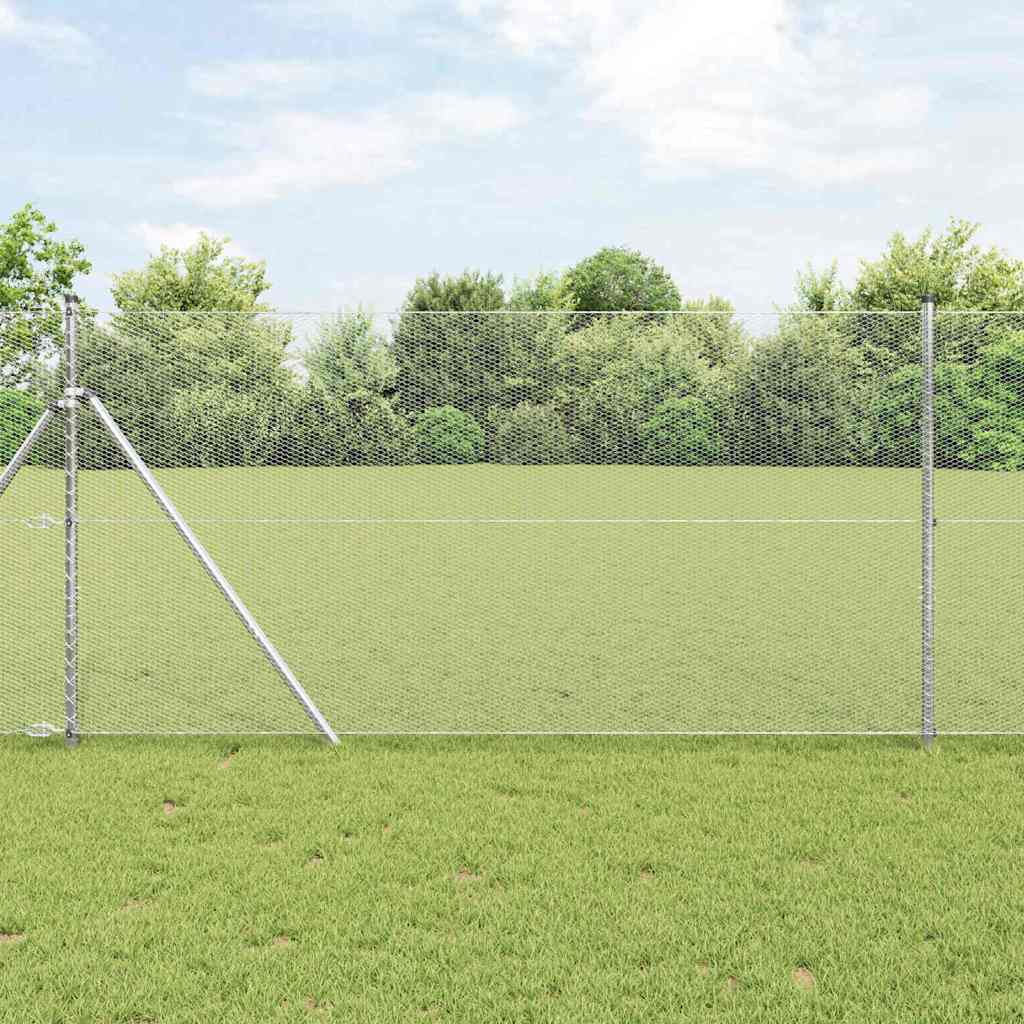 vidaXL Clôture hexagonale Argent 1,4 x 25 m Acier galvanisé