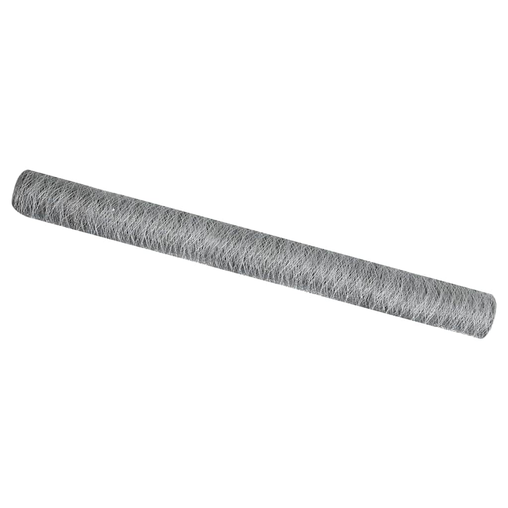 vidaXL Hexagonzaun Silber 1.6 x 25 m Verzinkter Stahl