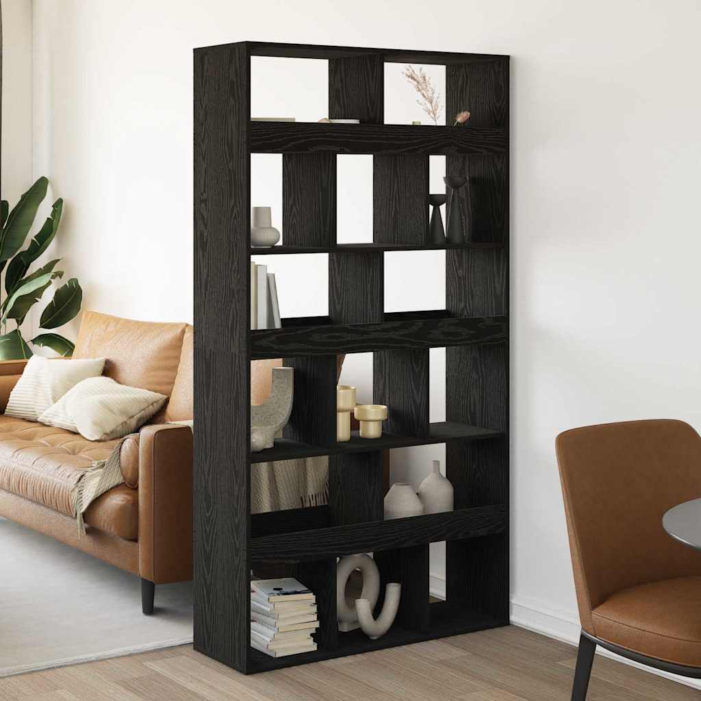 vidaXL Bücherregal 2 pcs Schwarz Eichen-Optik 100 x 33 x 93.75 cm