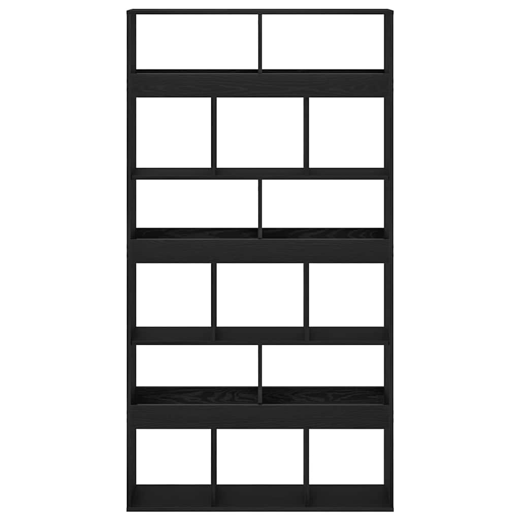 vidaXL Bücherregal 2 pcs Schwarz Eichen-Optik 100 x 33 x 93.75 cm