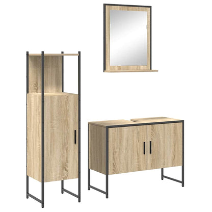 vidaXL Badezimmermöbel-Set mit Regal mit Tür 3 pcs Braun Holzwerkstoff