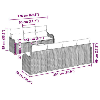 Gartensofa-set Beige 55 x 55 x 37 cm Poly-Rattan