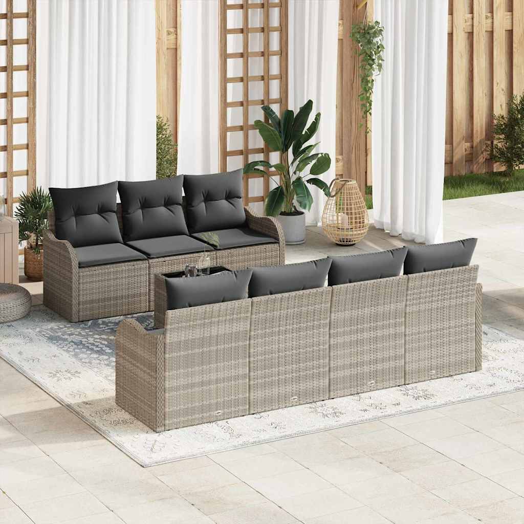 Gartensofa-set Hellgrau 55 x 55 x 37 cm Poly-Rattan