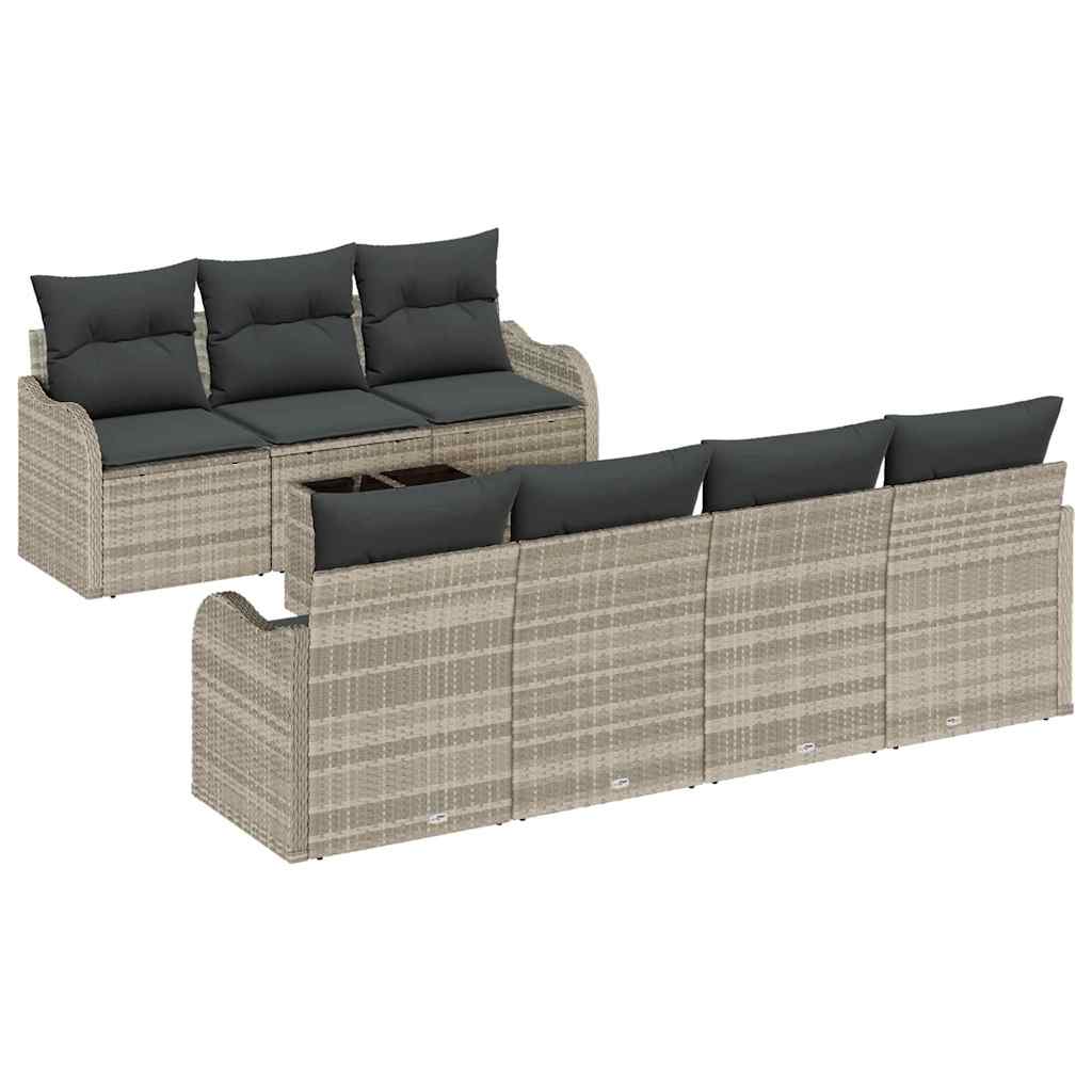 Gartensofa-set Hellgrau 55 x 55 x 37 cm Poly-Rattan