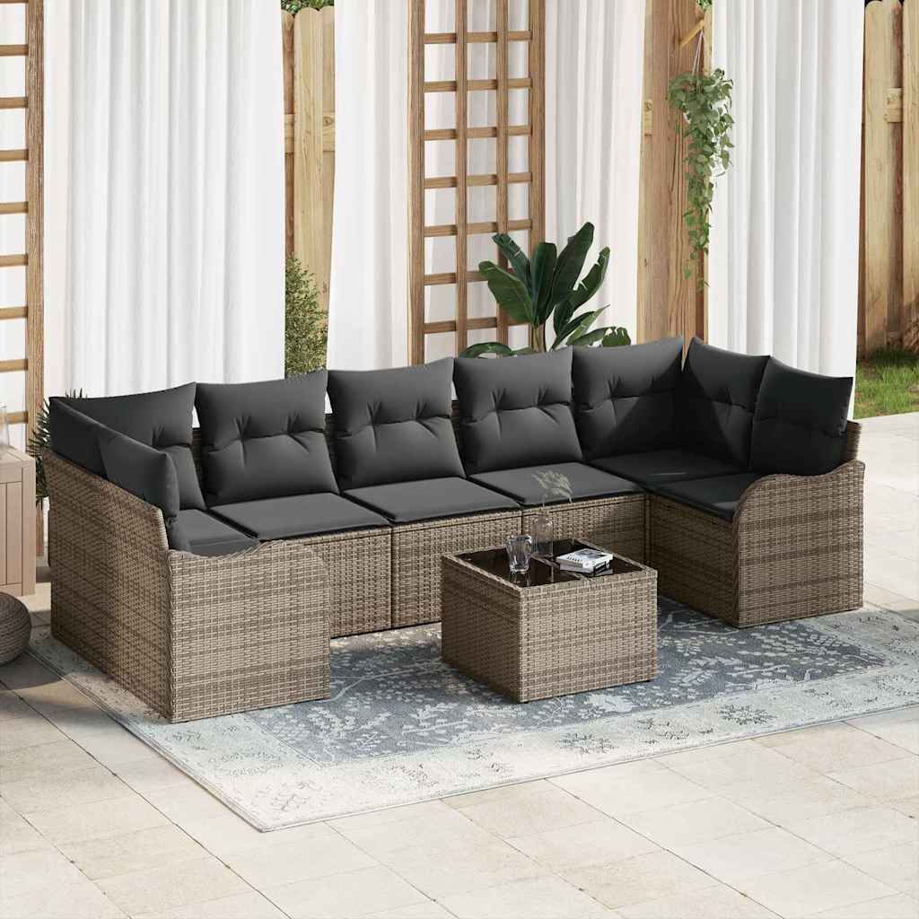 Gartensofa-set Grau 55 x 55 x 37 cm Poly-Rattan