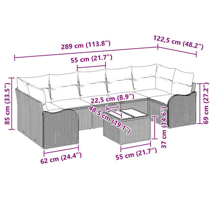 Gartensofa-set Grau 55 x 55 x 37 cm Poly-Rattan