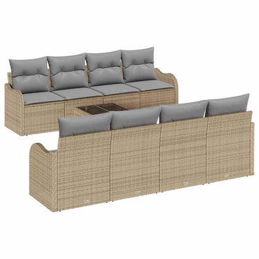 vidaXL Ensemble de canapés de jardin Beige 55 x 55 x 37 cm Résine tressée