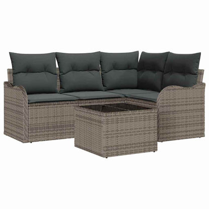 Gartensofa-set Grau Poly-Rattan