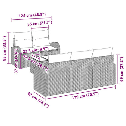 Gartensofa-set Grau 55 x 55 x 37 cm Poly-Rattan