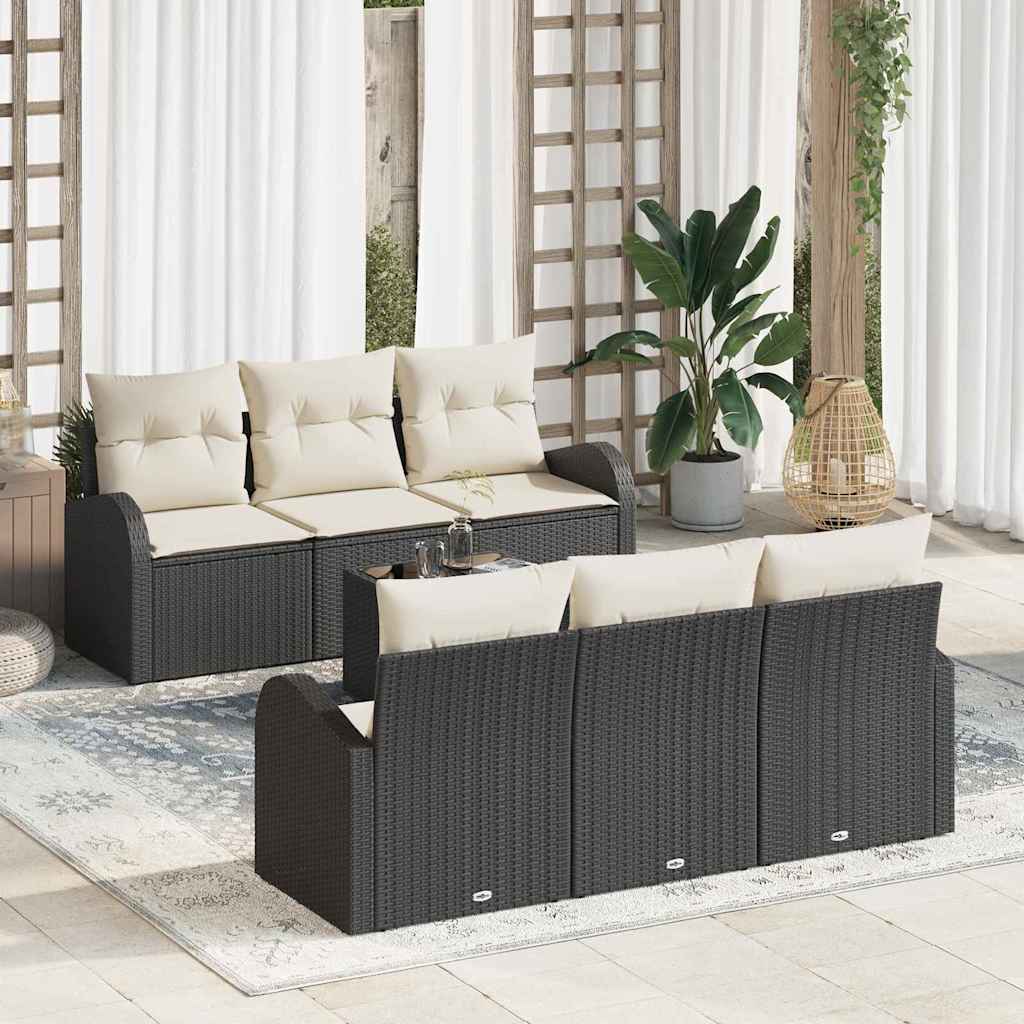Gartensofa-set Schwarz 55 x 55 x 37 cm Poly-Rattan