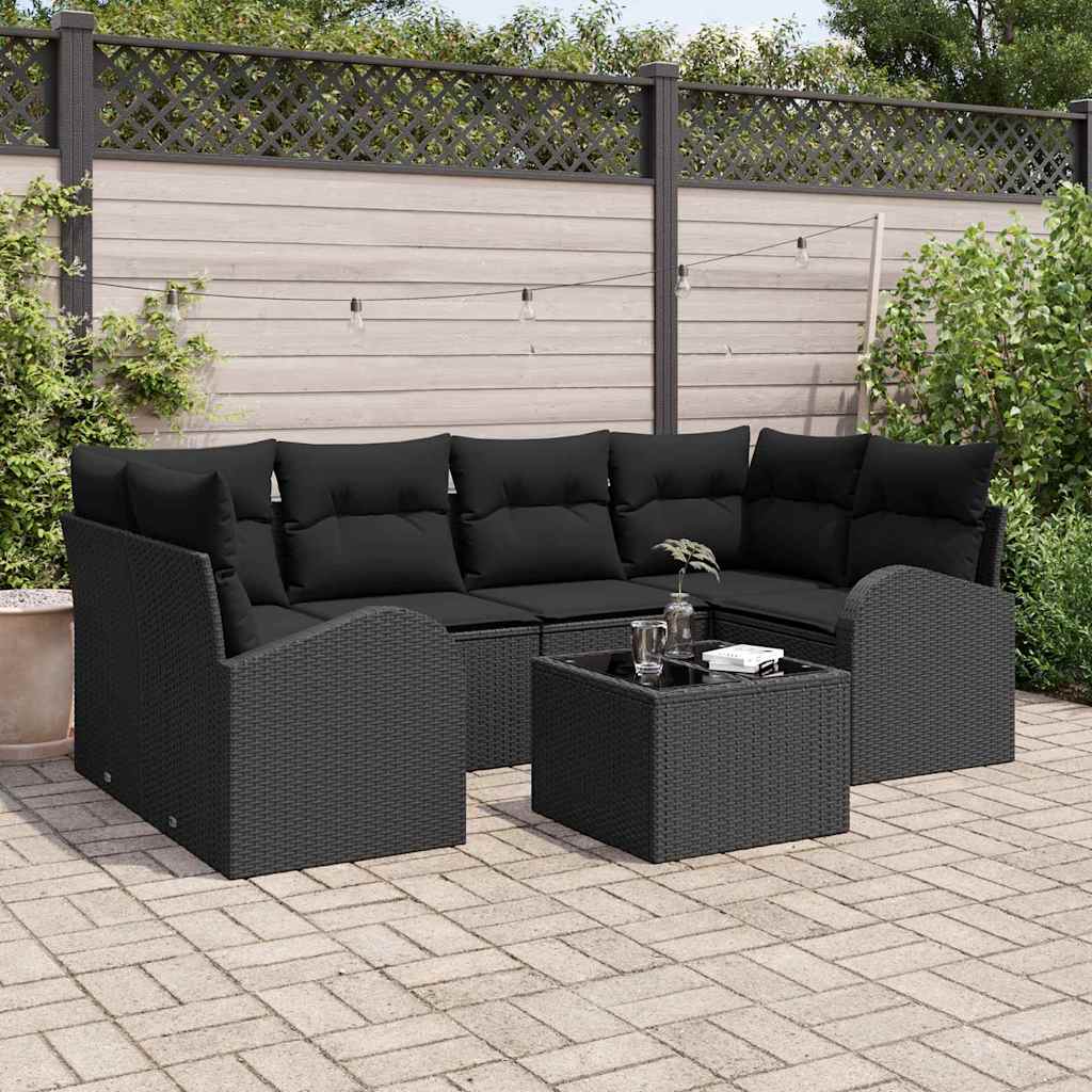 Gartensofa-set Schwarz 55 x 55 x 37 cm Poly-Rattan