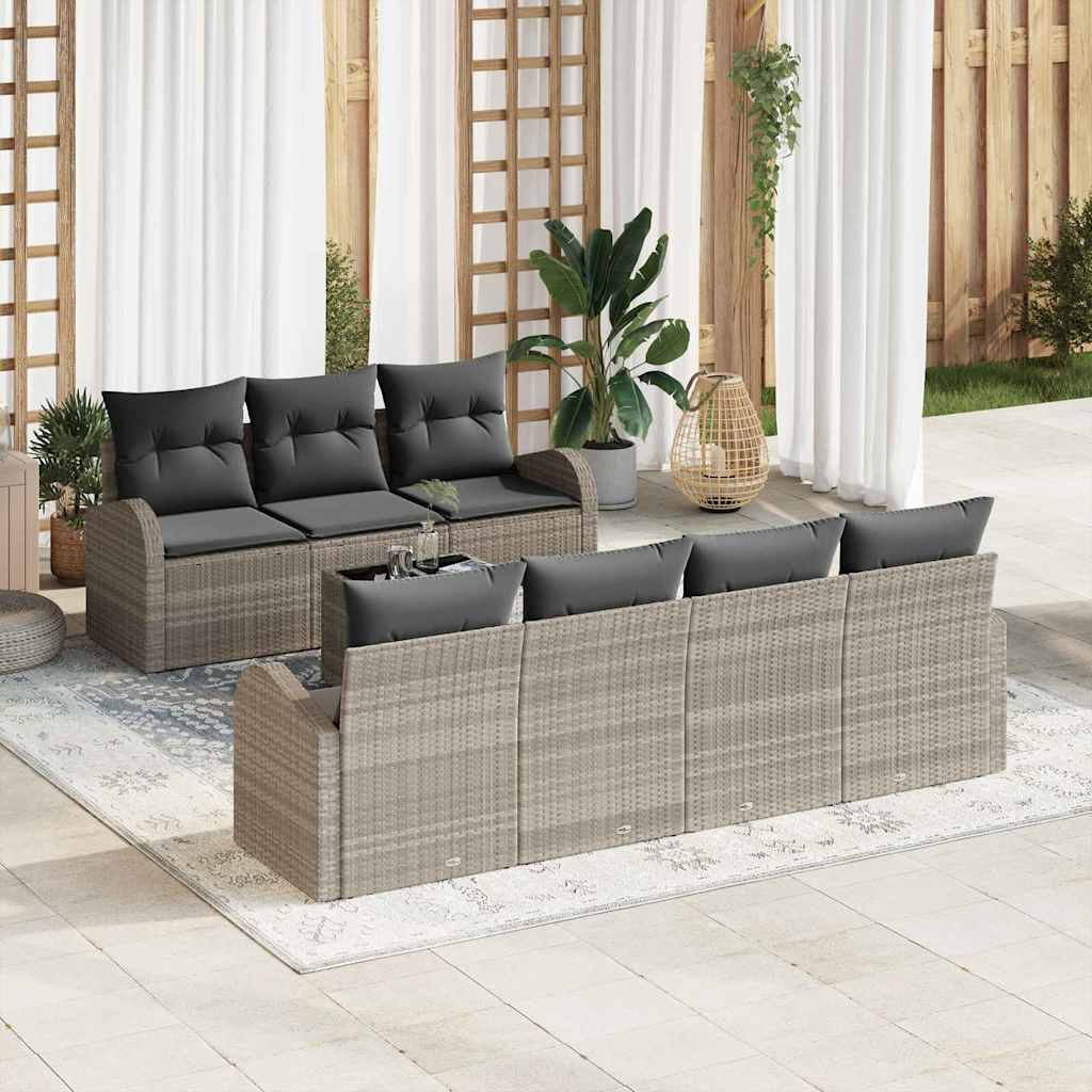 Gartensofa-set Hellgrau 55 x 55 x 37 cm Poly-Rattan
