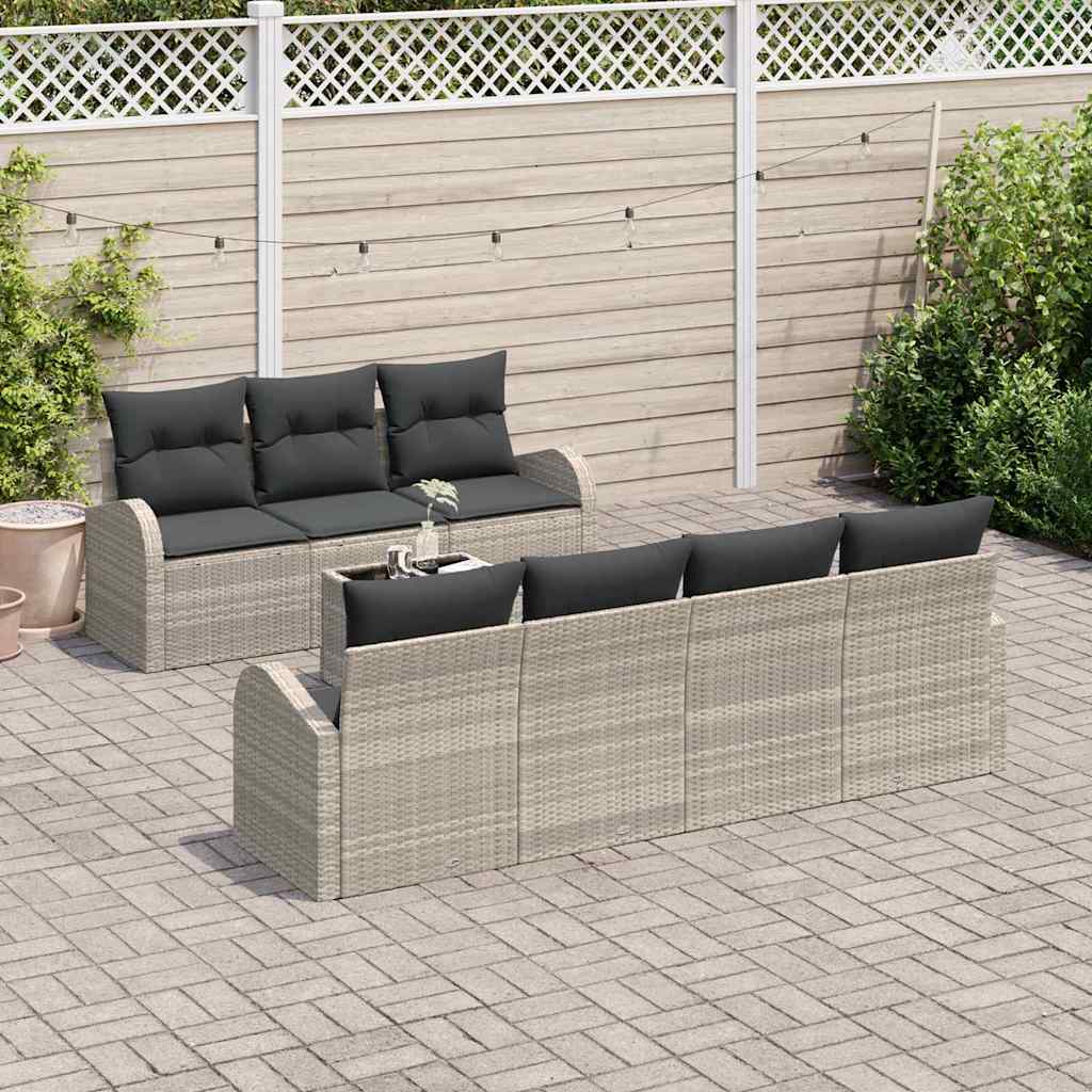Gartensofa-set Hellgrau 55 x 55 x 37 cm Poly-Rattan