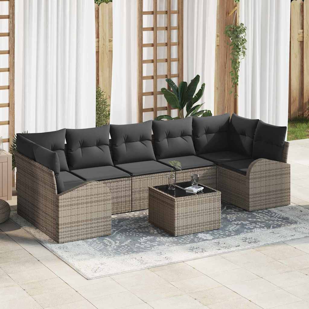Gartensofa-set Grau 55 x 55 x 37 cm Poly-Rattan