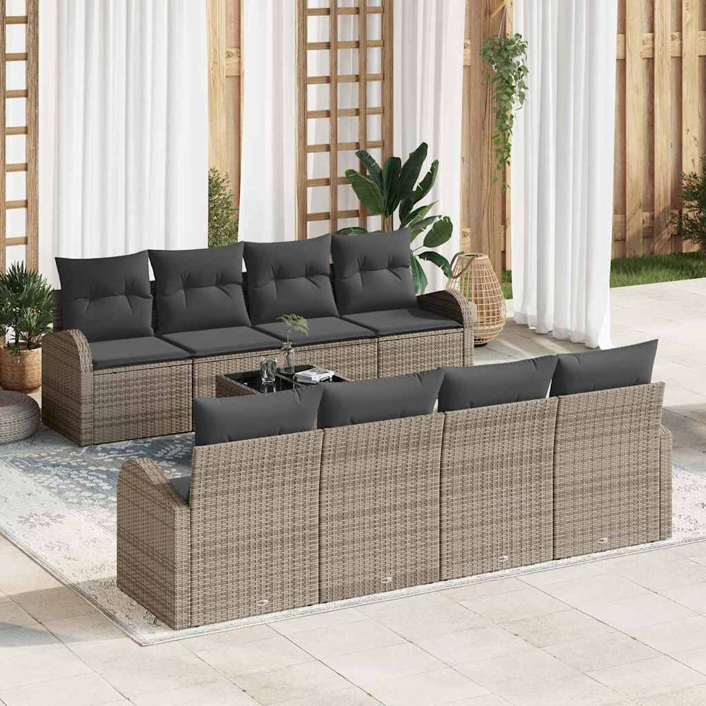 Gartensofa-set Grau 55 x 55 x 37 cm Poly-Rattan