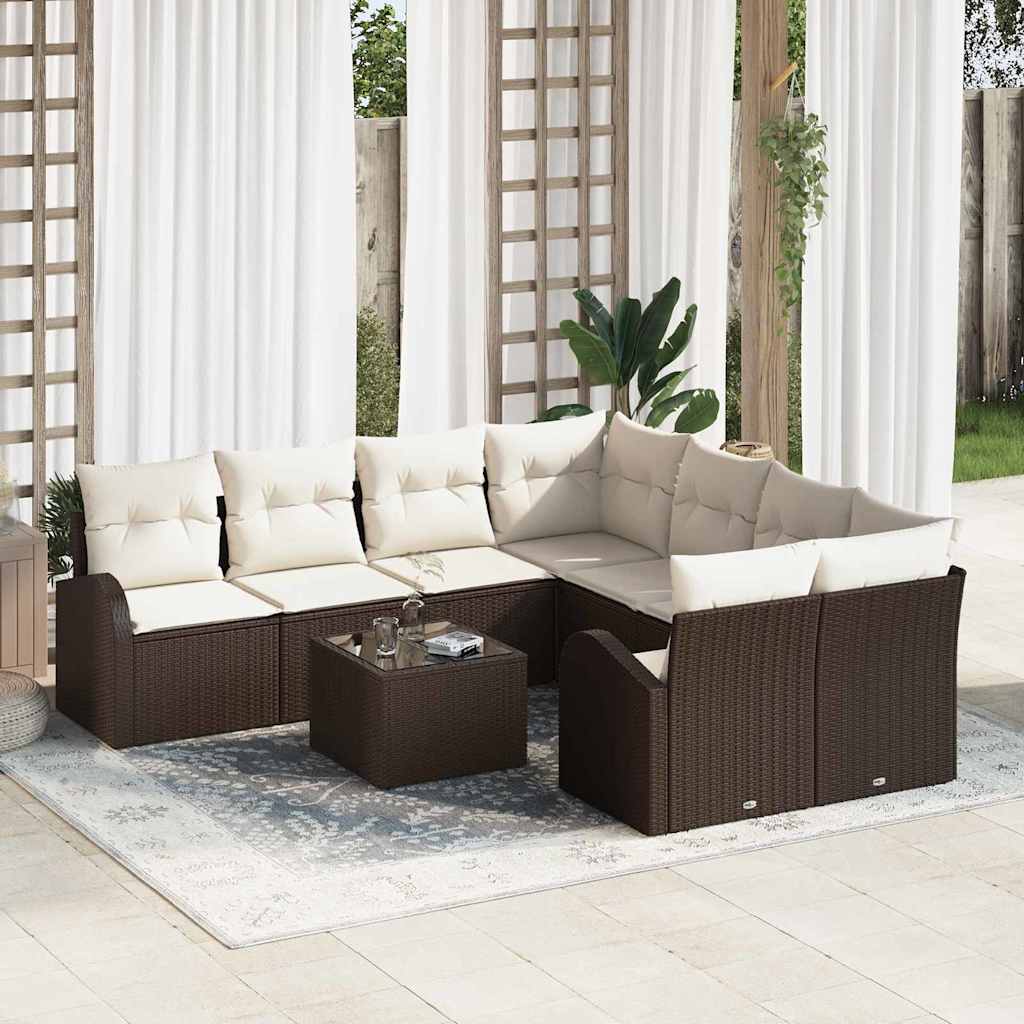 Gartensofa-set Braun 55 x 55 x 37 cm Poly-Rattan