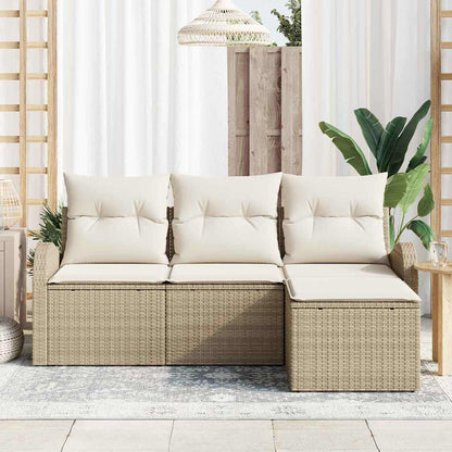 vidaXL Gartensofa-set Beige Poly-Rattan