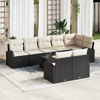 Gartensofa-set Schwarz und Creme 55 x 55 x 37 cm Poly-Rattan