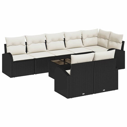 Gartensofa-set Schwarz und Creme 55 x 55 x 37 cm Poly-Rattan