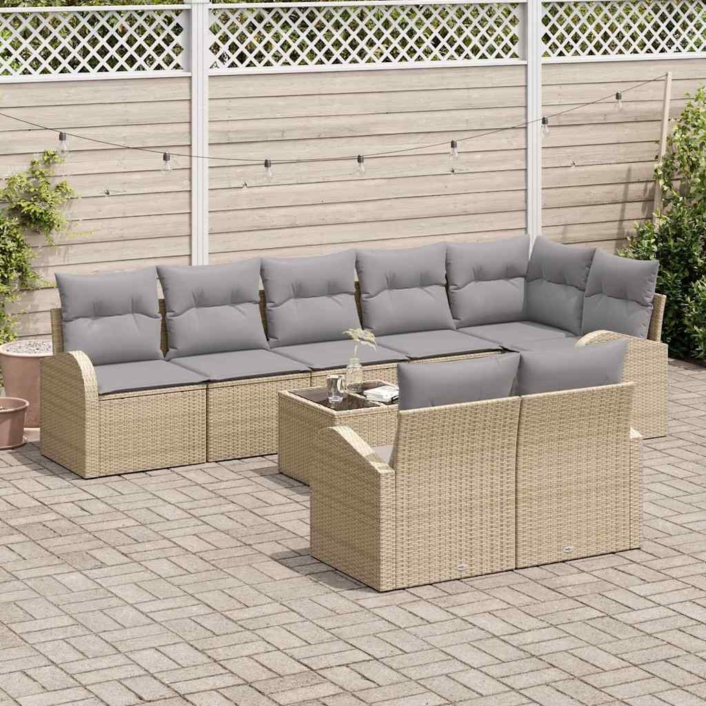 Gartensofa-set Beige und Grau 55 x 55 x 37 cm Poly-Rattan