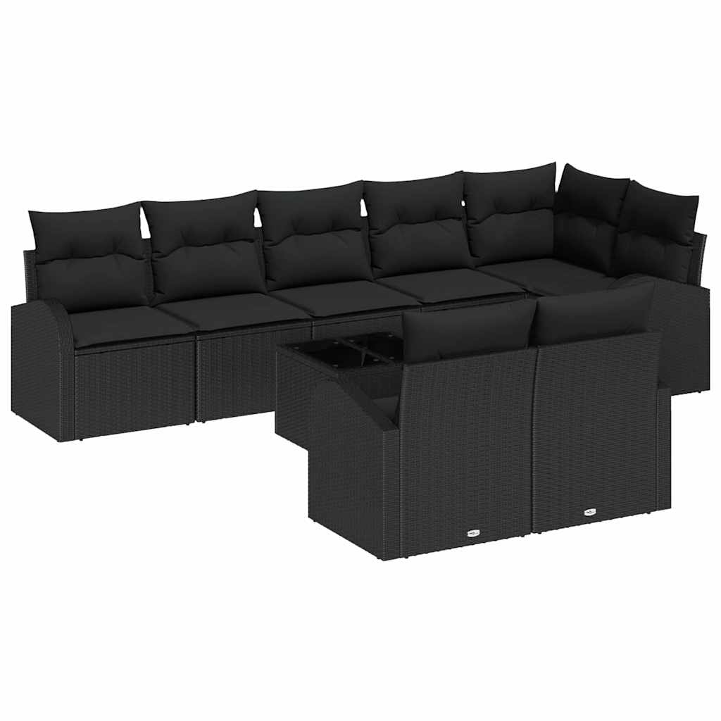 Gartensofa-set 9 pcs Poly-Rattan