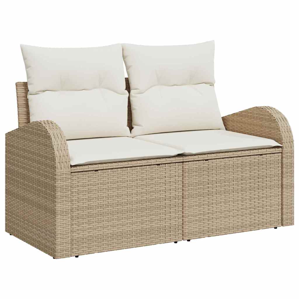 Sofa Set mit Kissen 11 pcs Beige Polyrattan